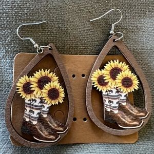 Wooden earrings. $6 each or 3 for $15